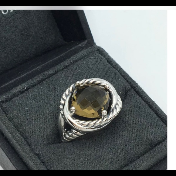 🌼DAVID YURMAN Sterling Silver Smoky Topaz Infinity Ring Size 6 - Picture 4 of 6